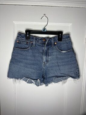 Madewell Medium Blue High-Rise Denim Cutoff Shorts